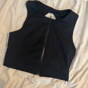 🐰 Buffbunny Collection Keyhole Zip-Front Sports Bra | Black